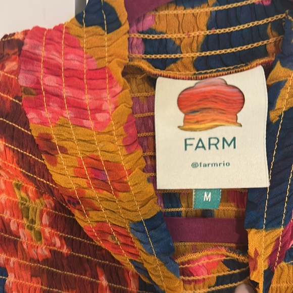 FARM Rio Floral Ruffle Blouse - Pink and Yellow - Picture 5 of 5